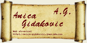 Anica Gidaković vizit kartica